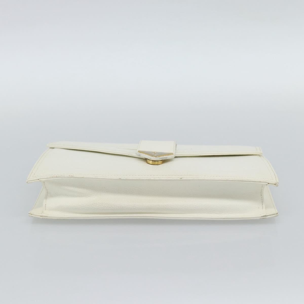 Saint Laurent Vintage Leather White Leather Clutche & Pouche Bag (Pre-Owned)