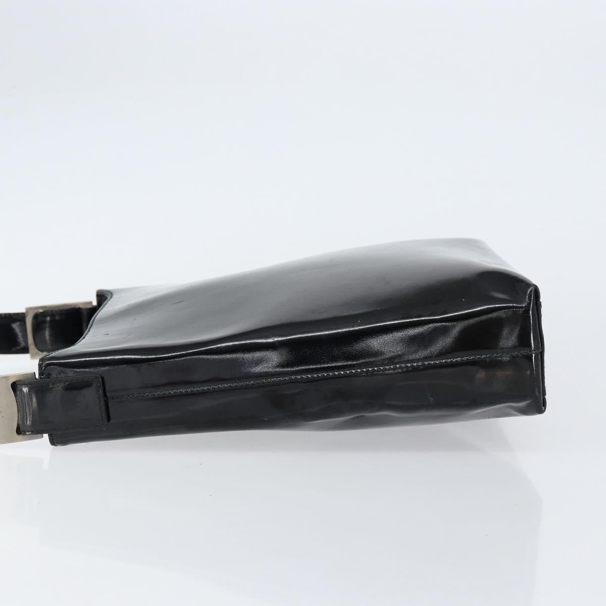 Salvatore Ferragamo Vala Patent Leather Black Patent_Leather Shoulder Bag Bag (Pre-Owned)