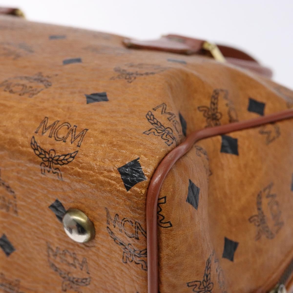MCM Visetos Logogramme Leather Brown Leather Handbag (Pre-Owned)