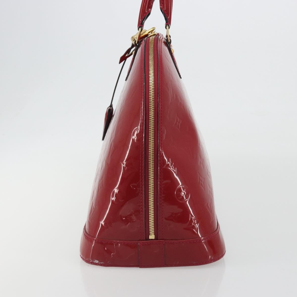 Louis Vuitton Alma Monogram Vernis Red Patent_Leather Handbag (Pre-Owned)