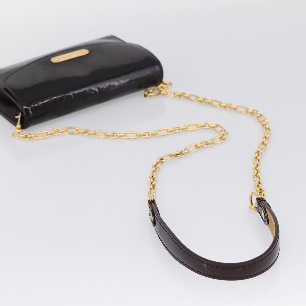 Louis Vuitton Bel Air Pochette Monogram Vernis Burgundy Patent_Leather Clutche & Pouche Bag (Pre-Owned)