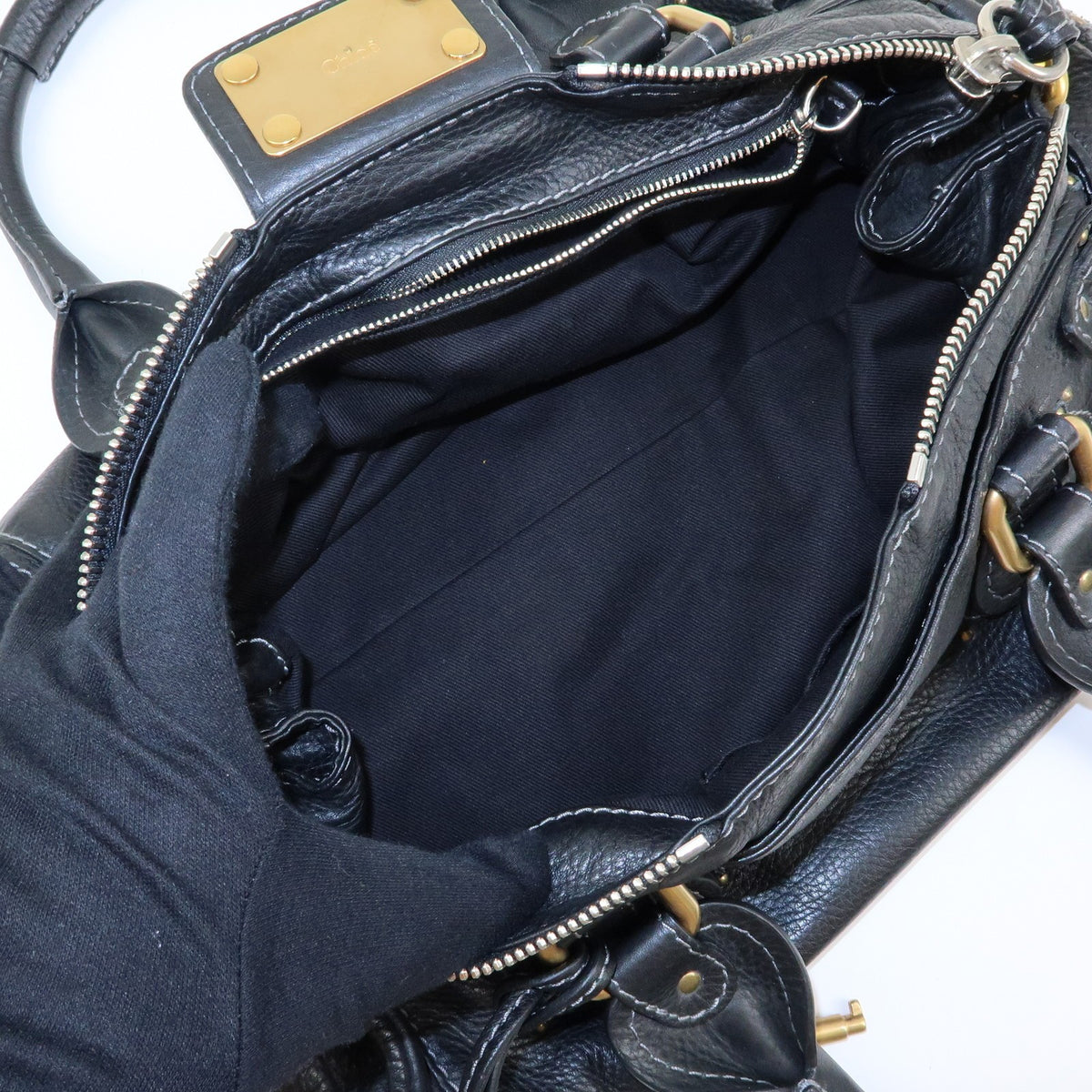 Chloe Paddington Body Leather Black Leather Handbag (Pre-Owned)