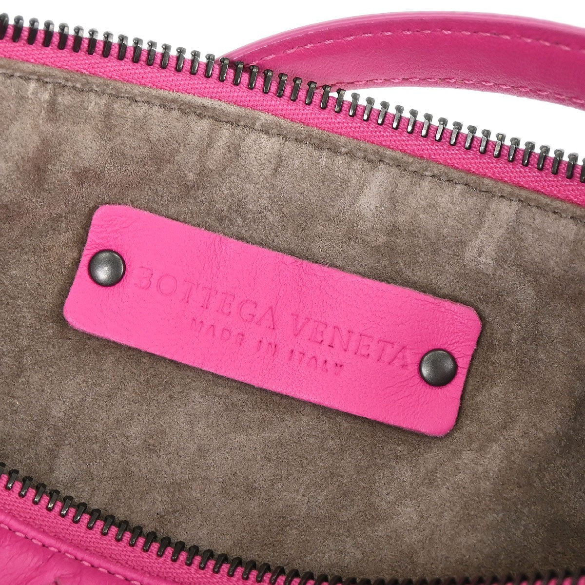 Bottega Veneta Intrecciato Leather Pink Leather Handbag (Pre-Owned)