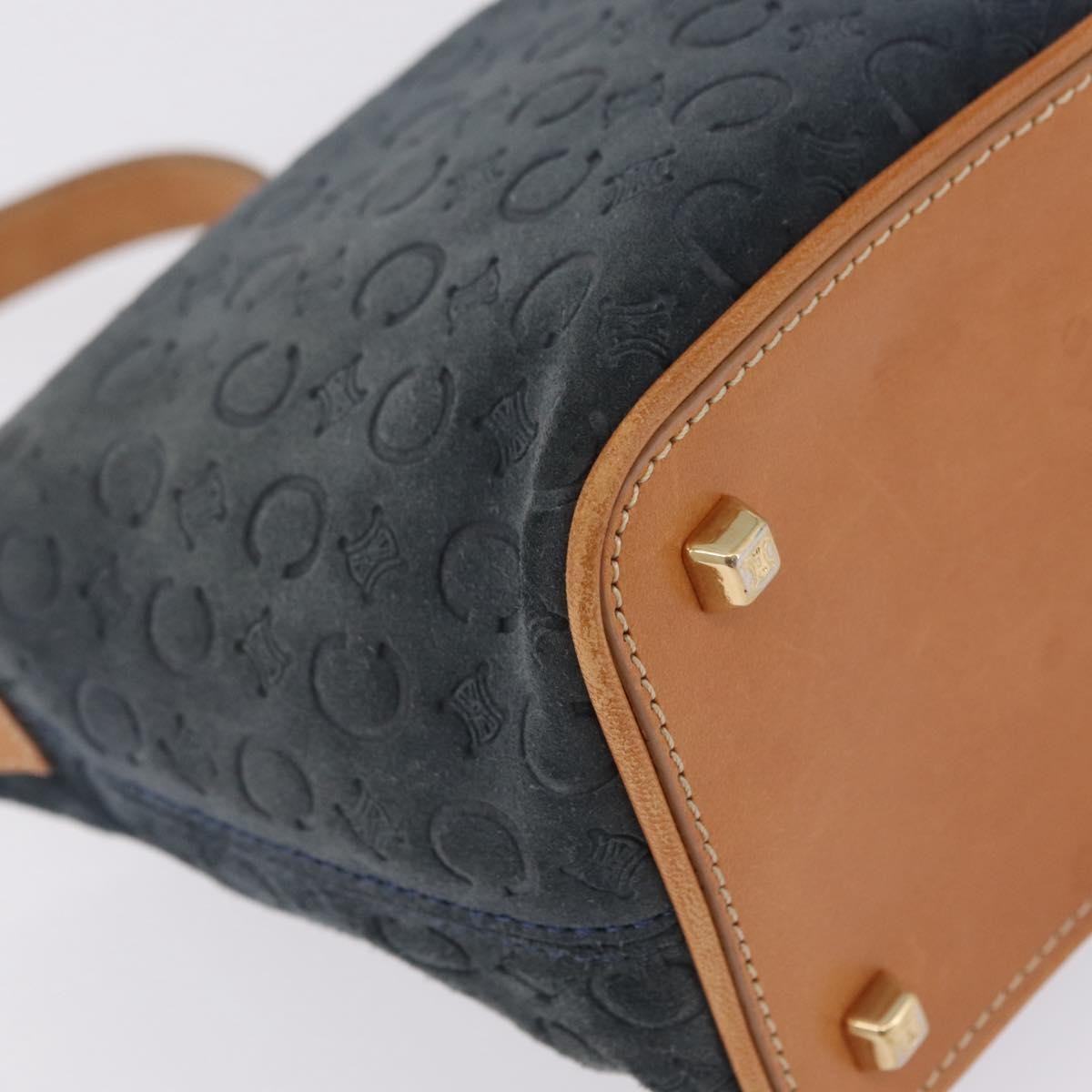 Celine C Macadam Shoulder Suede Navy Suede Handbag (Pre-Owned)