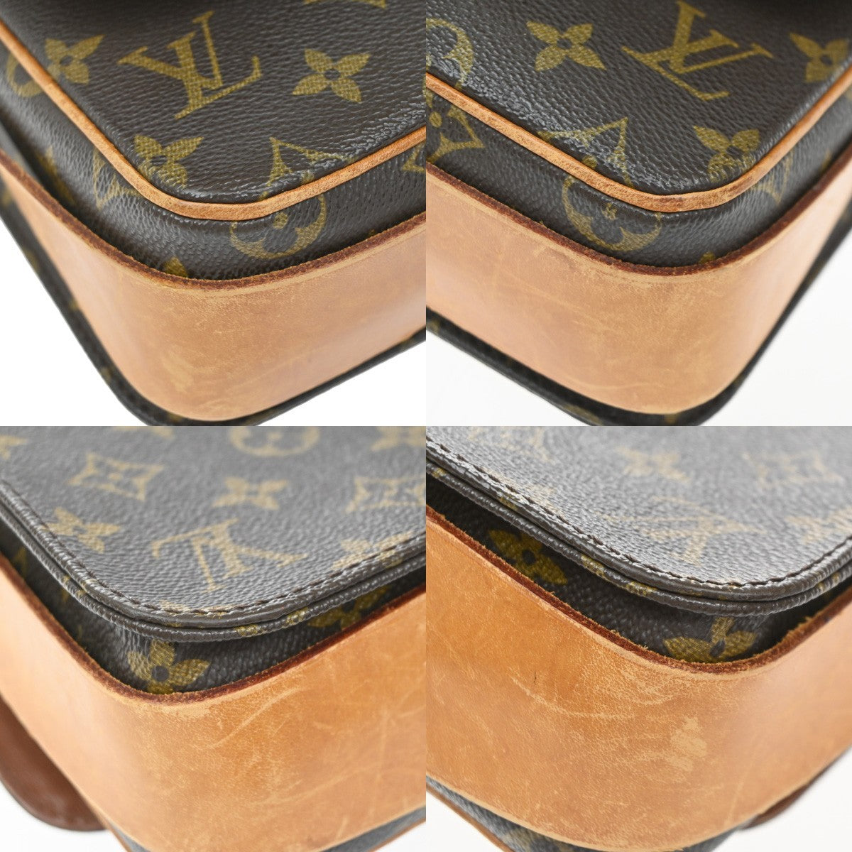 Louis Vuitton Cartouchiere Monogram Canvas Brown Canvas Shoulder Bag Bag (Pre-Owned)