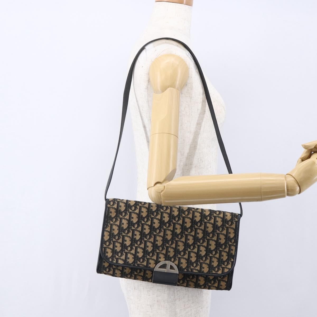 Christian Dior Vintage Trotter Canvas Navy Canvas Shoulder Bag Bag (Pre-Owned)