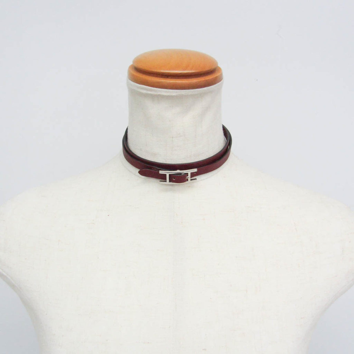 Hermes Hapi 3 Leather Burgundy Leather Bracelet Jewelry (Pre-Owned)