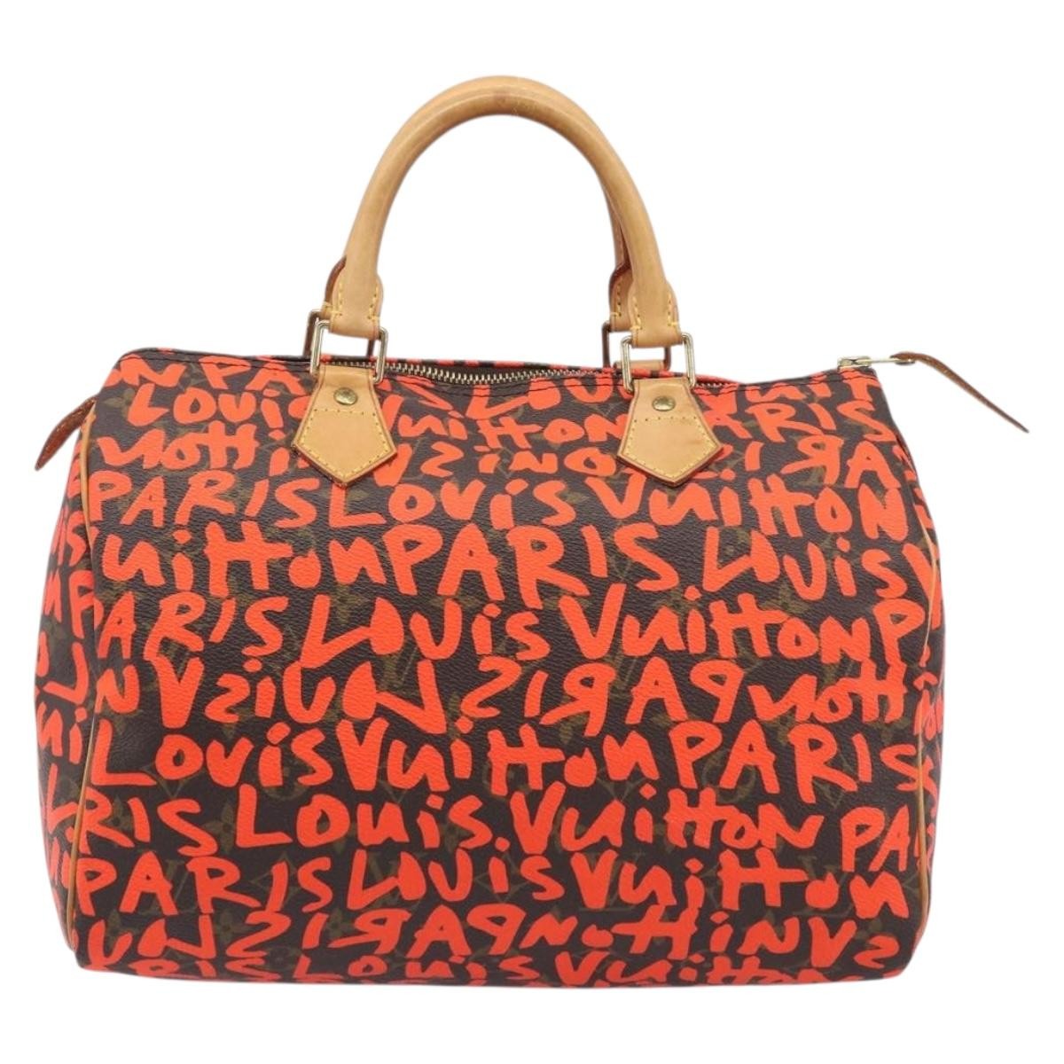 Louis Vuitton Speedy Limited Edition Monogram Graffiti Orange Canvas Handbag (Pre-Owned)