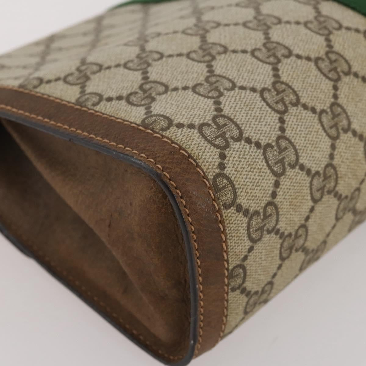 Gucci Vintage Web Flap Clutch Gg Coated Canvas Beige Canvas Clutche & Pouche Bag (Pre-Owned)