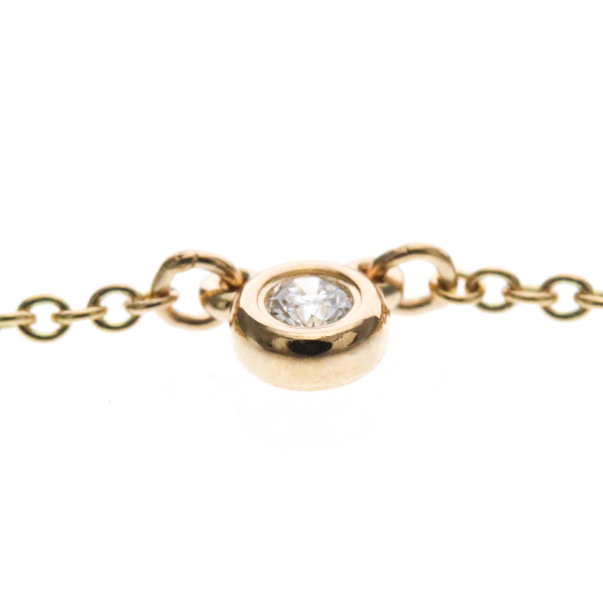Tiffany & Co. Elsa Peretti Diamonds By The Yard Pendant 18K Rose Gold With Diamond Gold Pink_Gold Necklace Jewelry (Pre-Owned)