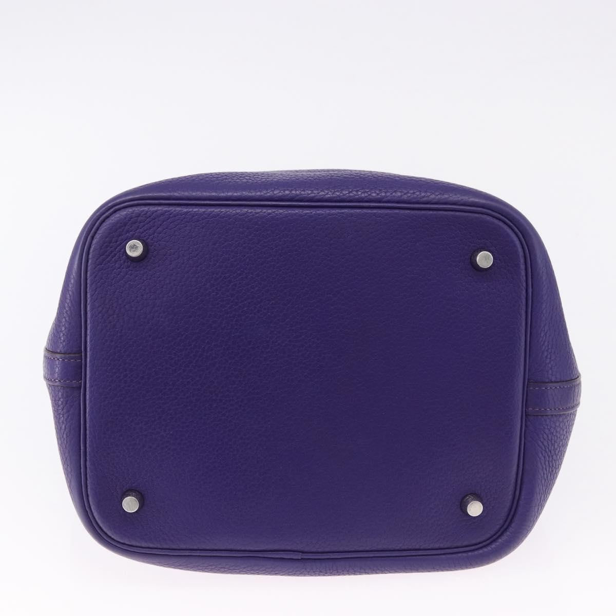 Hermes Picotin Lock Clemence Purple Leather Handbag (Pre-Owned)