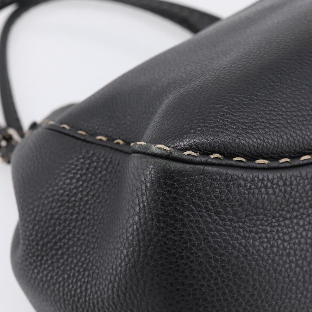 Fendi Selleria Bucket Leather Black Leather Tote Bag Bag (Pre-Owned)