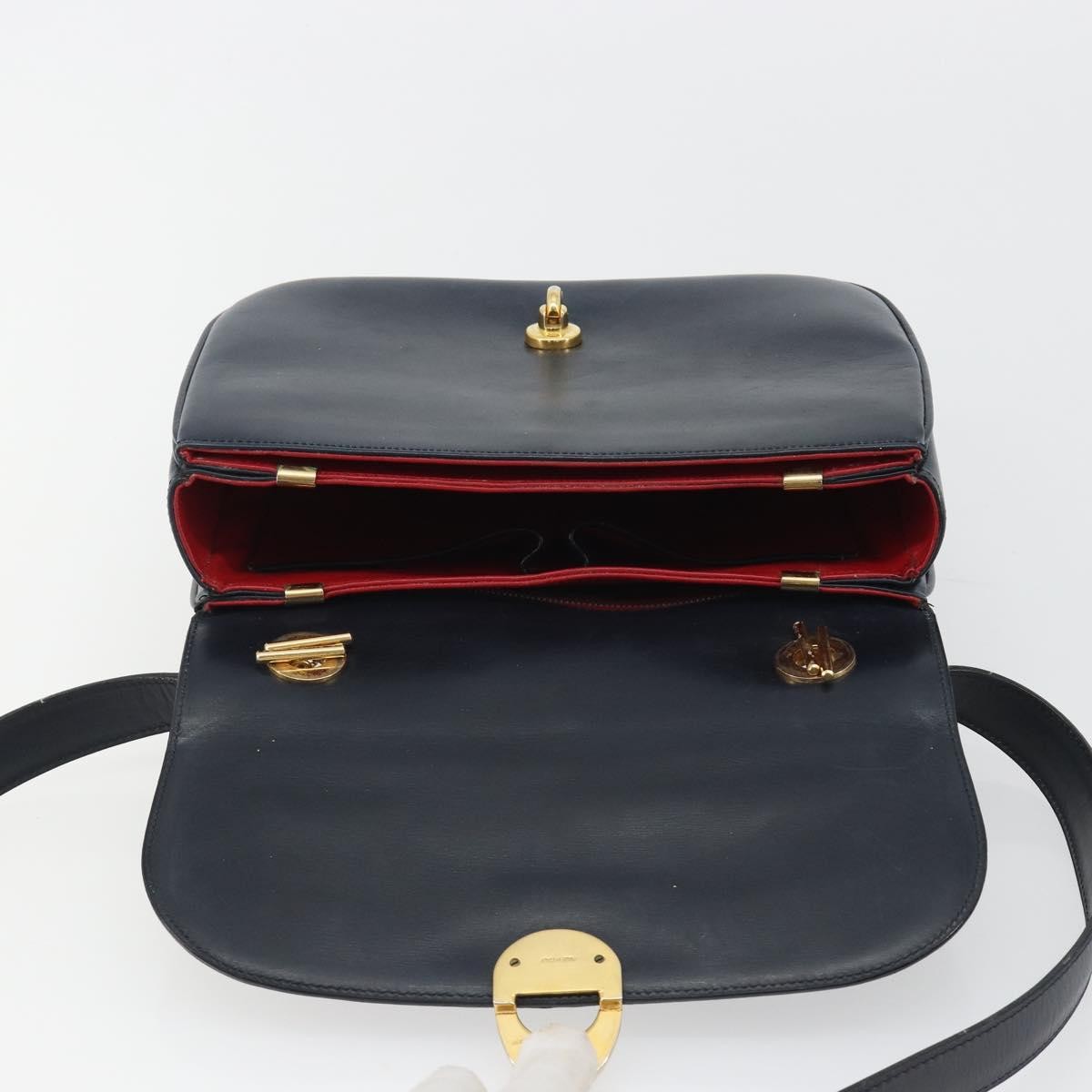Celine Flap Shoulder Leather Navy Leather Shoulder Bag Bag (Pre-Owned)