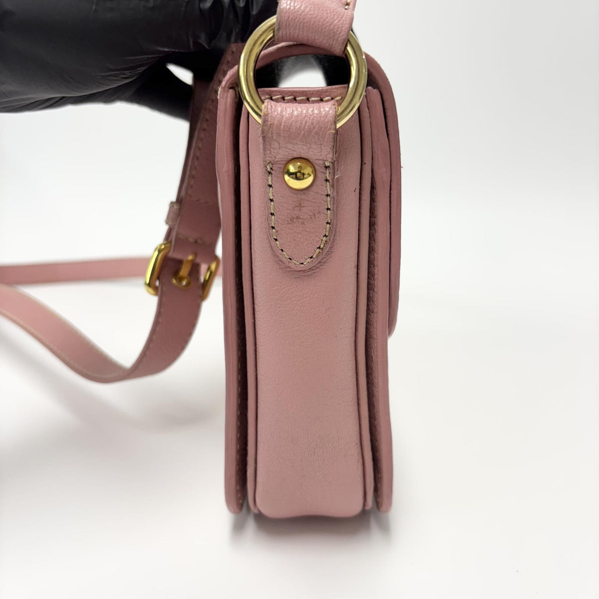 Miu Miu Crossbody Bag Studded Leather Pink Leather Crossbody Bag Bag (Pre-Owned)