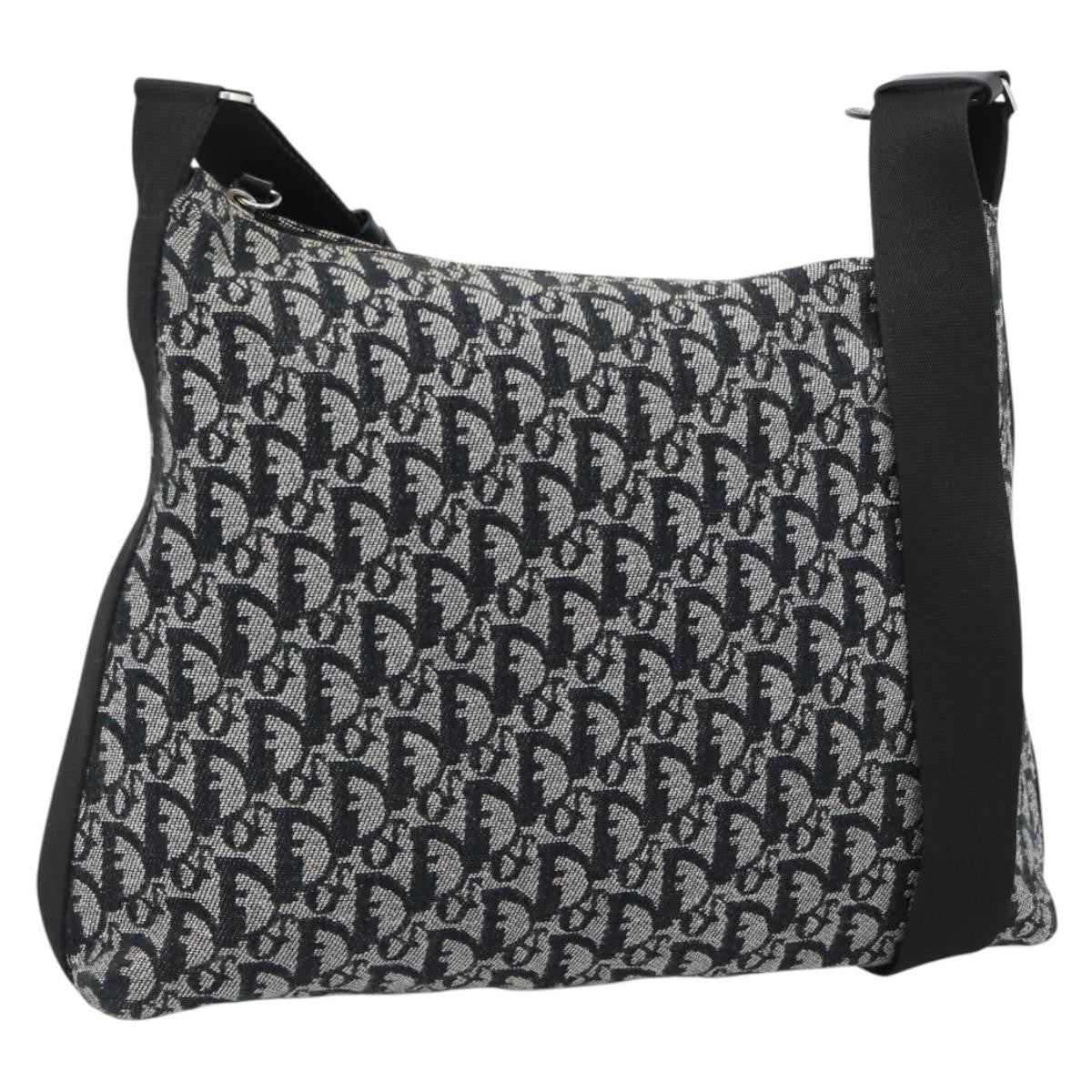 Christian Dior Vintage Trotter Messenger Diorissimo Canvas Black Canvas Shoulder Bag Bag (Pre-Owned)