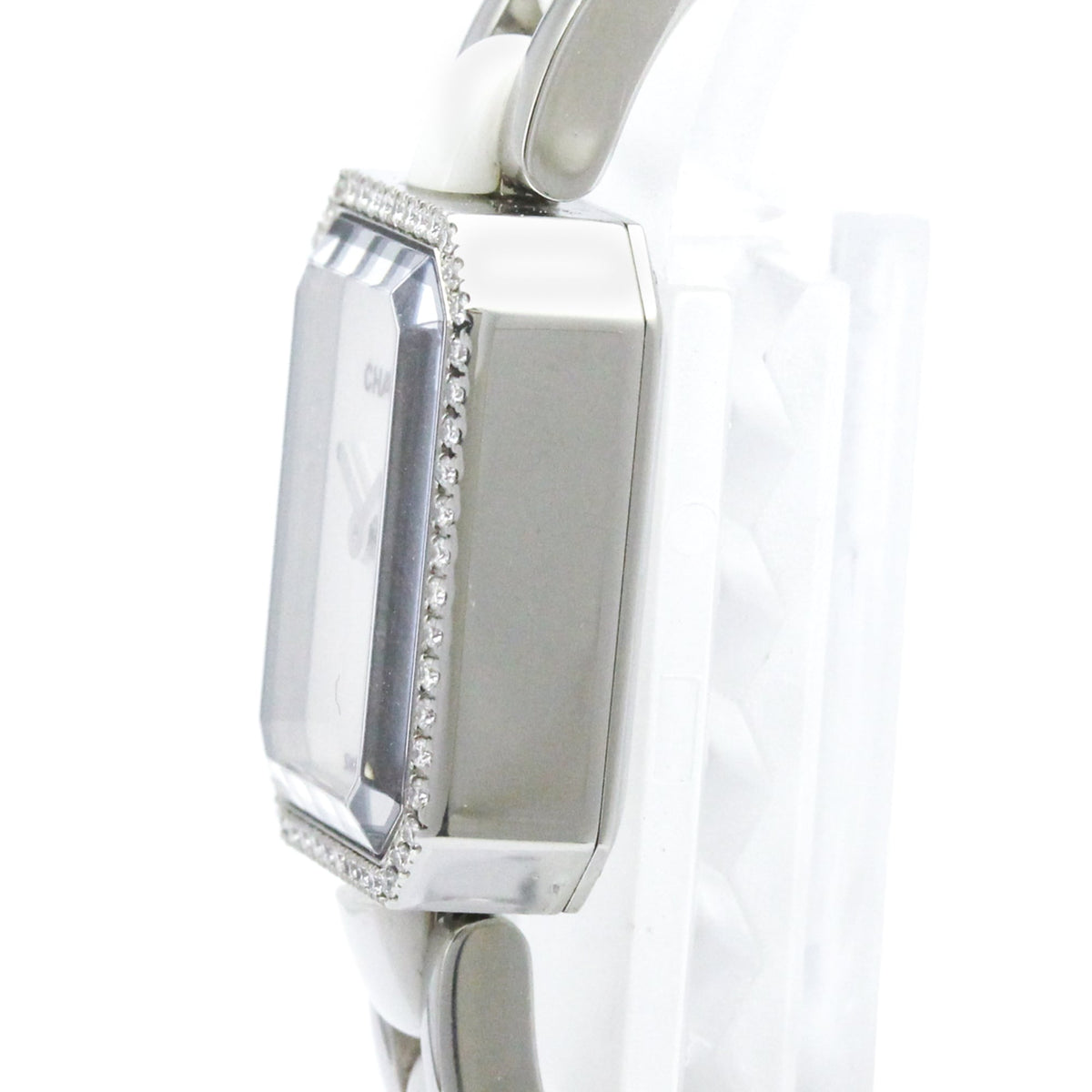Chanel Premiere Mini Quartz Stainless Steel And Ceramic With Diamond Bezel Watch (Pre-Owned)