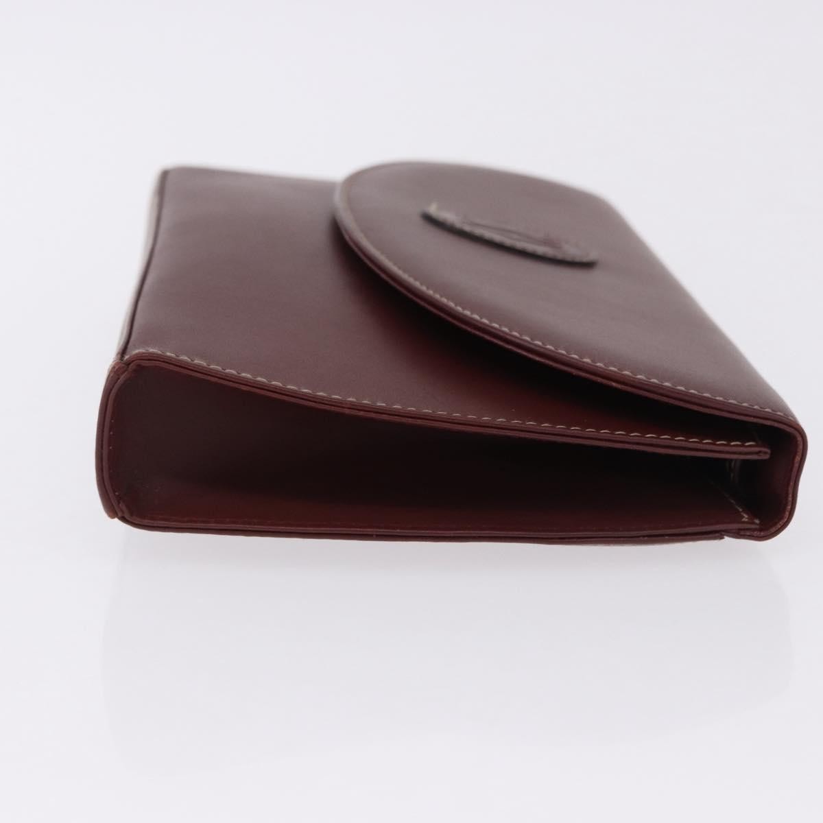 Cartier Must De Cartier Clutch Leather Burgundy Leather Clutche & Pouche Bag (Pre-Owned)