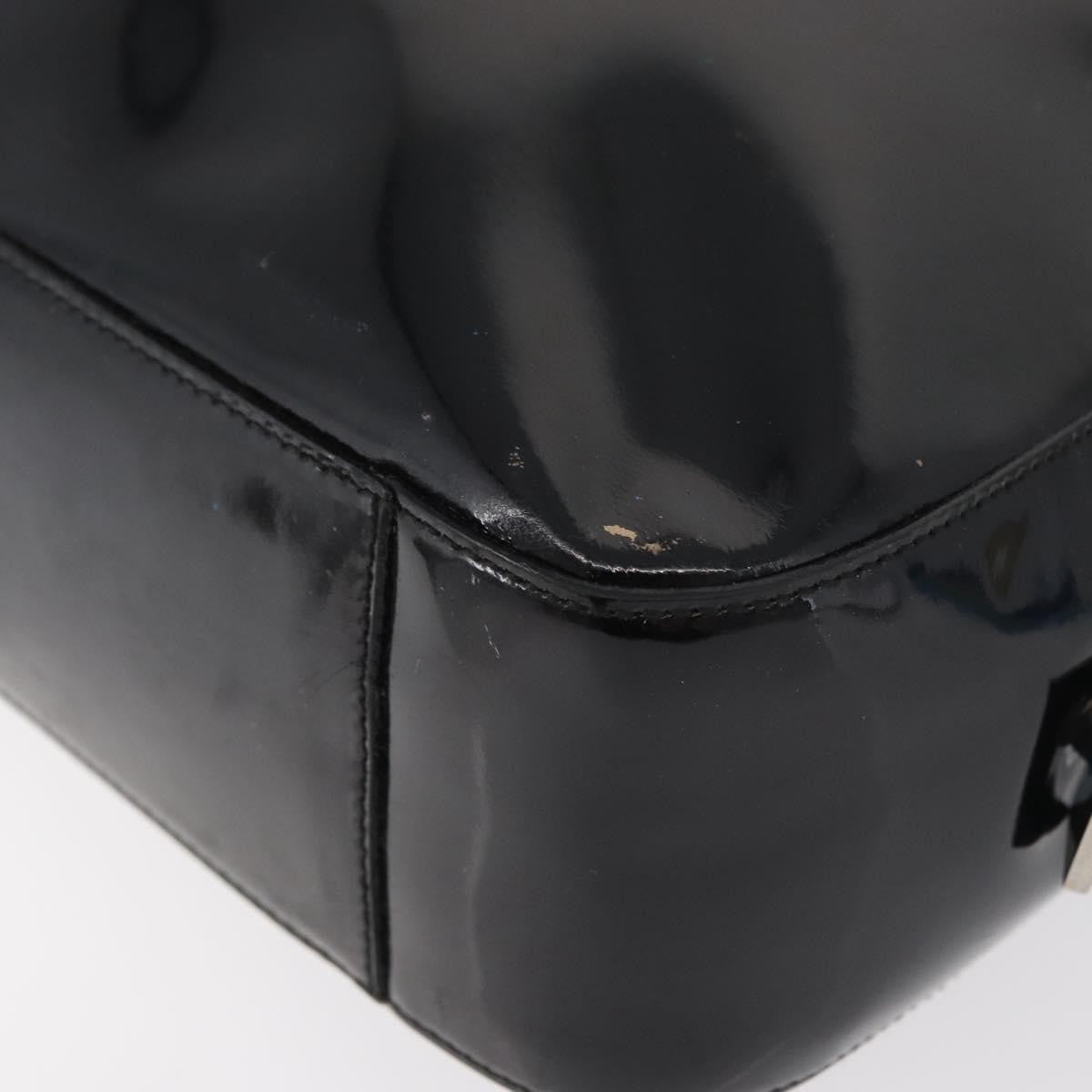 Salvatore Ferragamo Vintage Patent Leather Black Patent_Leather Tote Bag Bag (Pre-Owned)