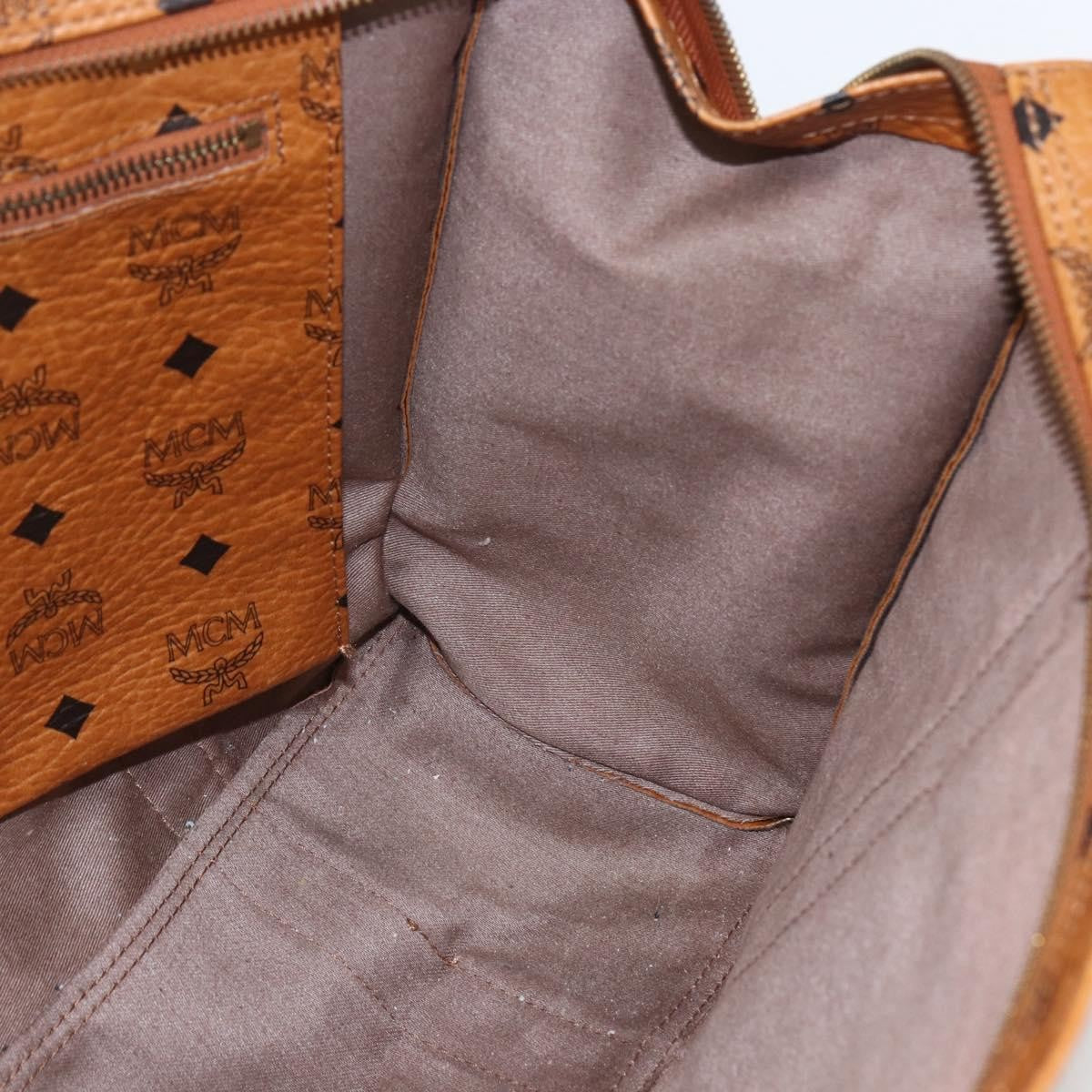 MCM Vintage Visetos Canvas Brown Pvc Tote Bag Bag (Pre-Owned)