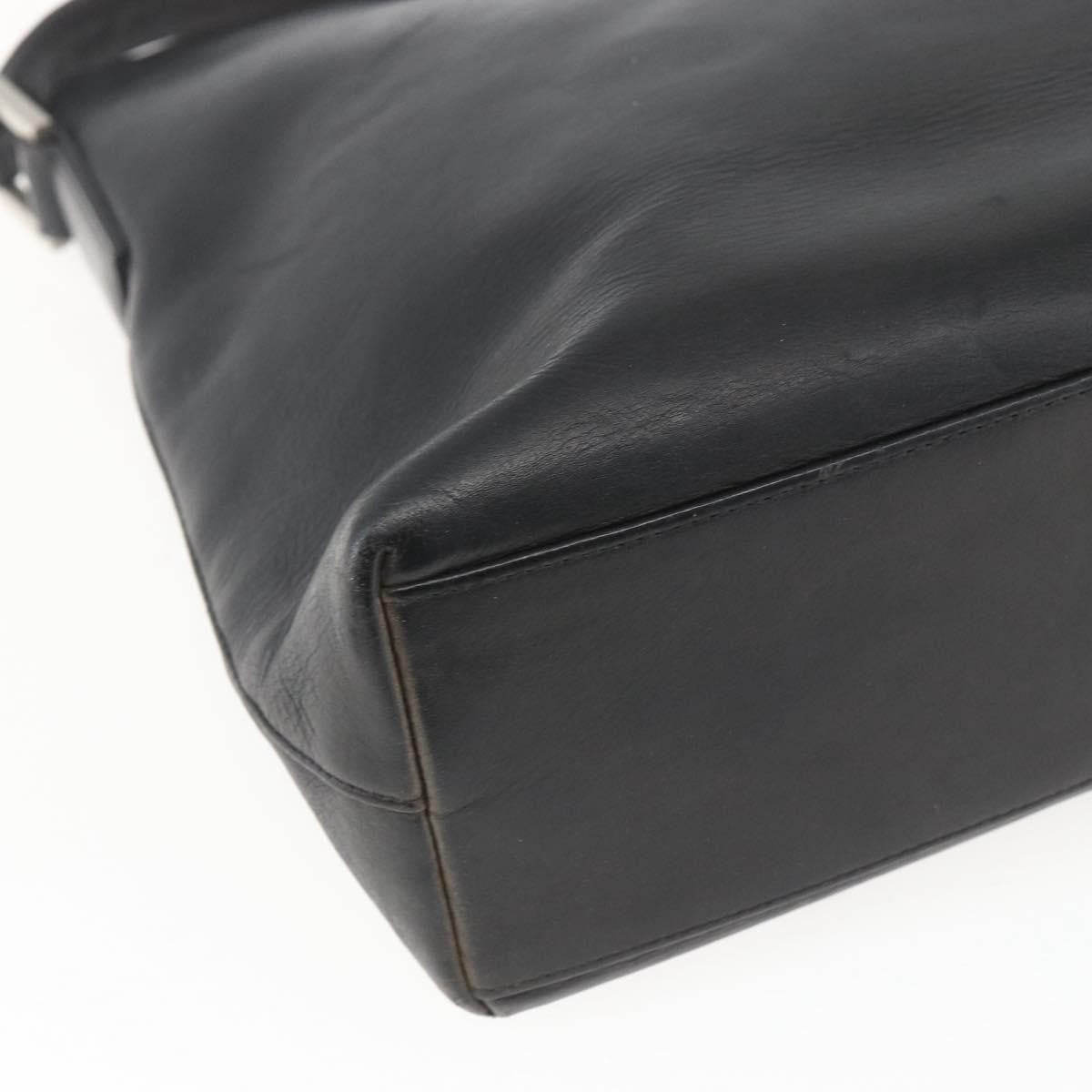 Chanel Vintage Leather Black Leather Shoulder Bag Bag (Pre-Owned)