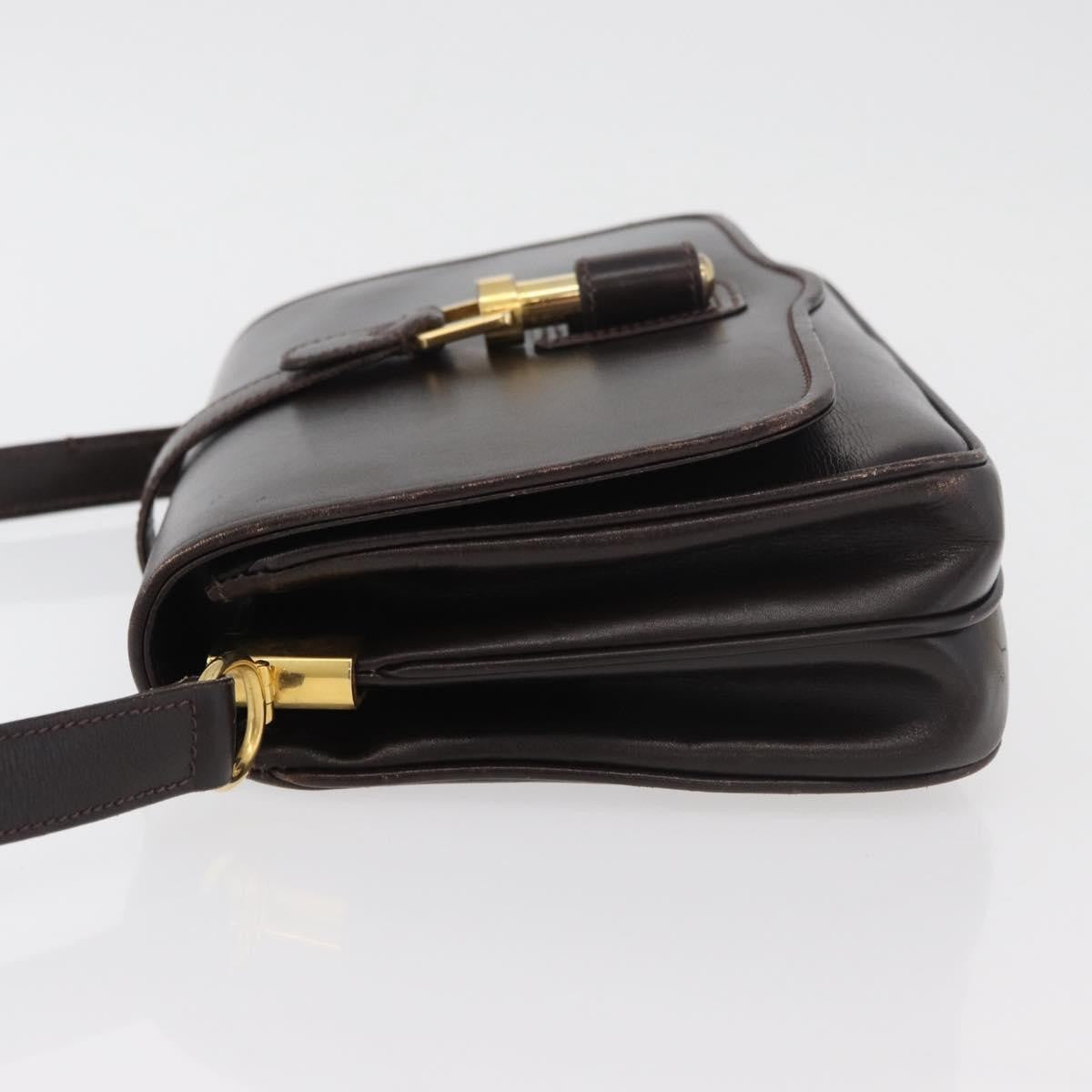 Gucci Vintage Leather Brown Leather Shoulder Bag Bag (Pre-Owned)