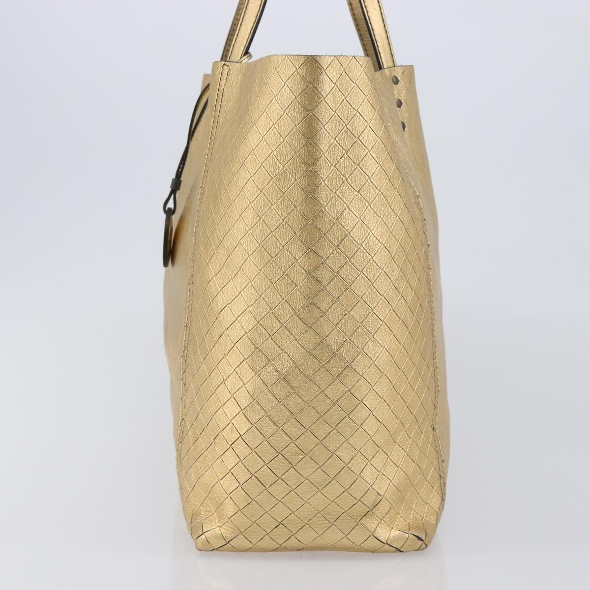 Bottega Veneta Intrecciomirage Leather Gold Leather Tote Bag Bag (Pre-Owned)