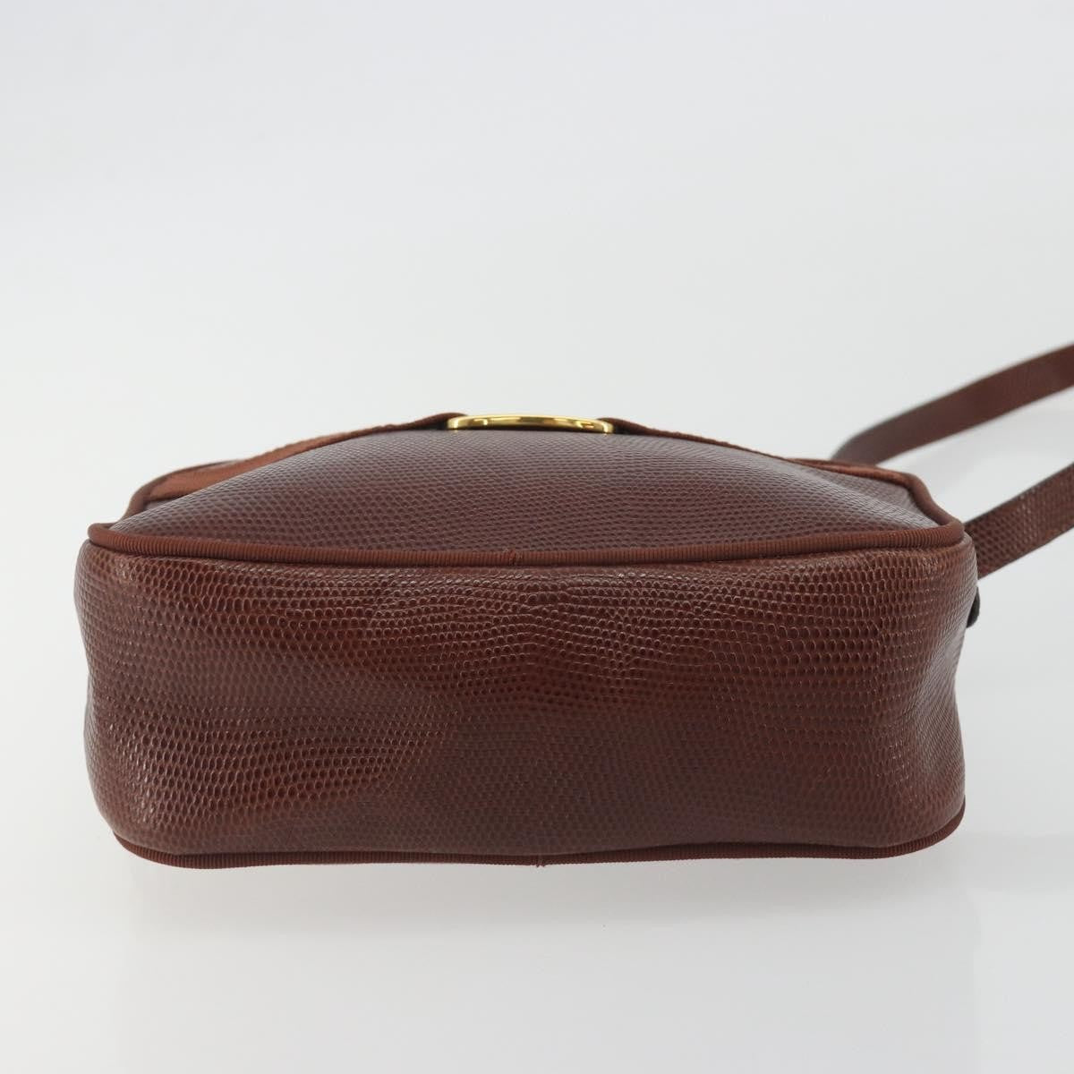 Salvatore Ferragamo Vara Bow Camera Leather Brown Leather Shoulder Bag Bag (Pre-Owned)