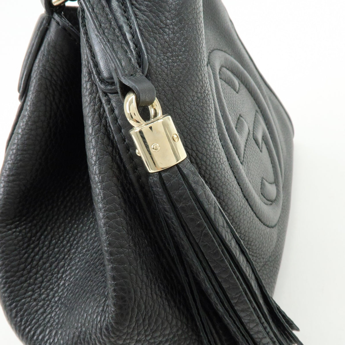 Gucci Soho Leather Black Leather Shoulder Bag Bag (Pre-Owned)