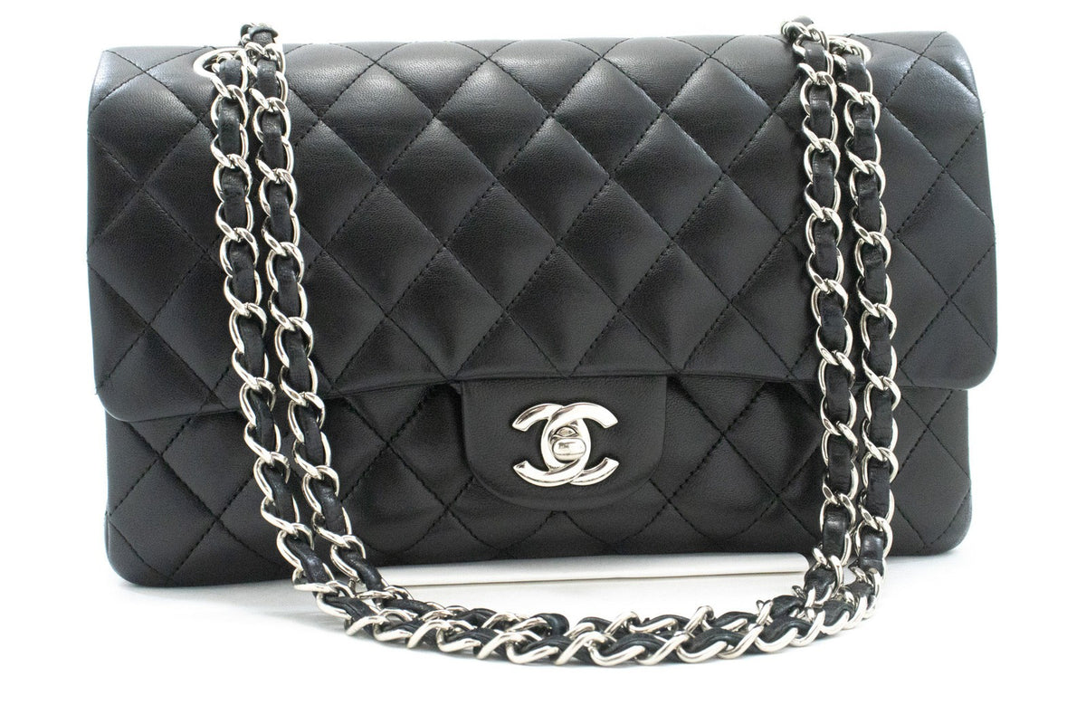 Chanel Classic Bowler Quilted Caviar Black Leather Handbag (Pre-Owned)