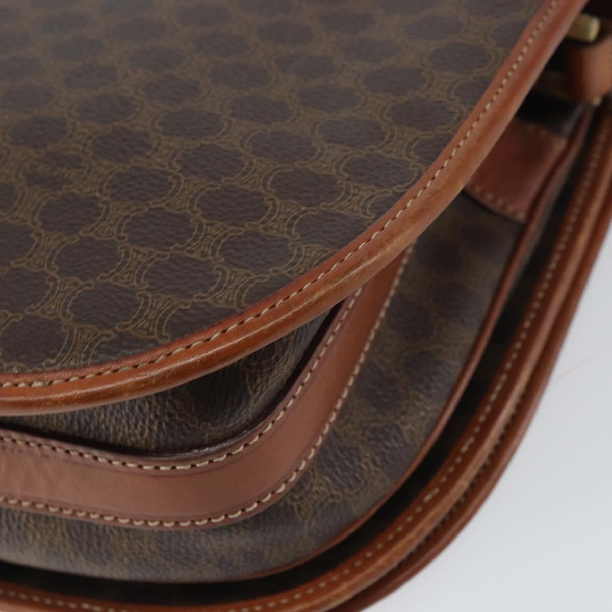 Celine Macadam Shoulder Pvc Leather Brown Pvc Crossbody Bag Bag (Pre-Owned)