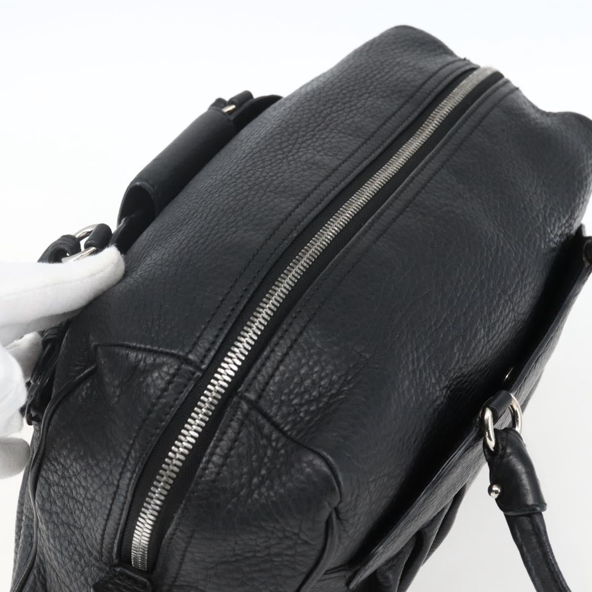 Salvatore Ferragamo Gancini Buckle Leather Black Leather Shoulder Bag Bag (Pre-Owned)