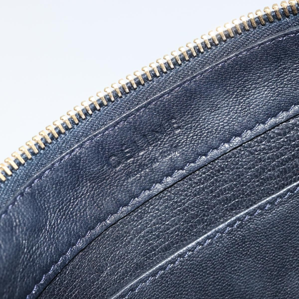 Celine Vintage Leather Navy Leather Shoulder Bag Bag (Pre-Owned)