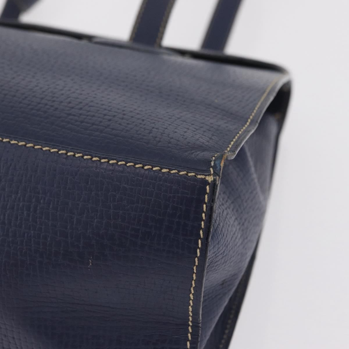 Loewe Tote Leather Navy Leather Tote Bag Bag (Pre-Owned)