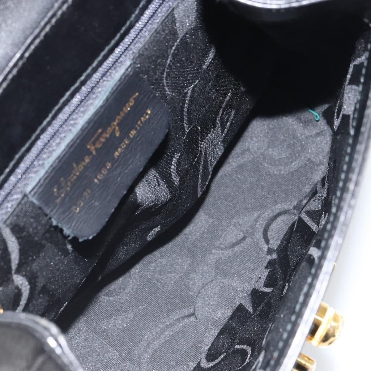 Salvatore Ferragamo Vintage Leather Black Leather Handbag (Pre-Owned)