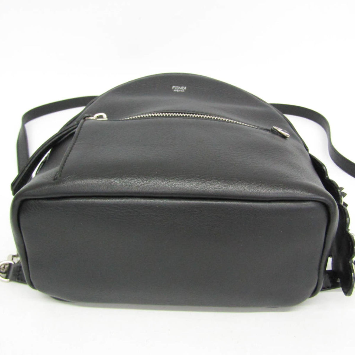 Fendi By The Way Leather With Crystals Black Leather Backpack Bag (Pre-Owned)