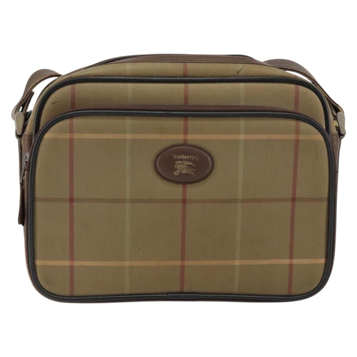 Burberry Nova Check Canvas Beige Canvas Shoulder Bag Bag (Pre-Owned)