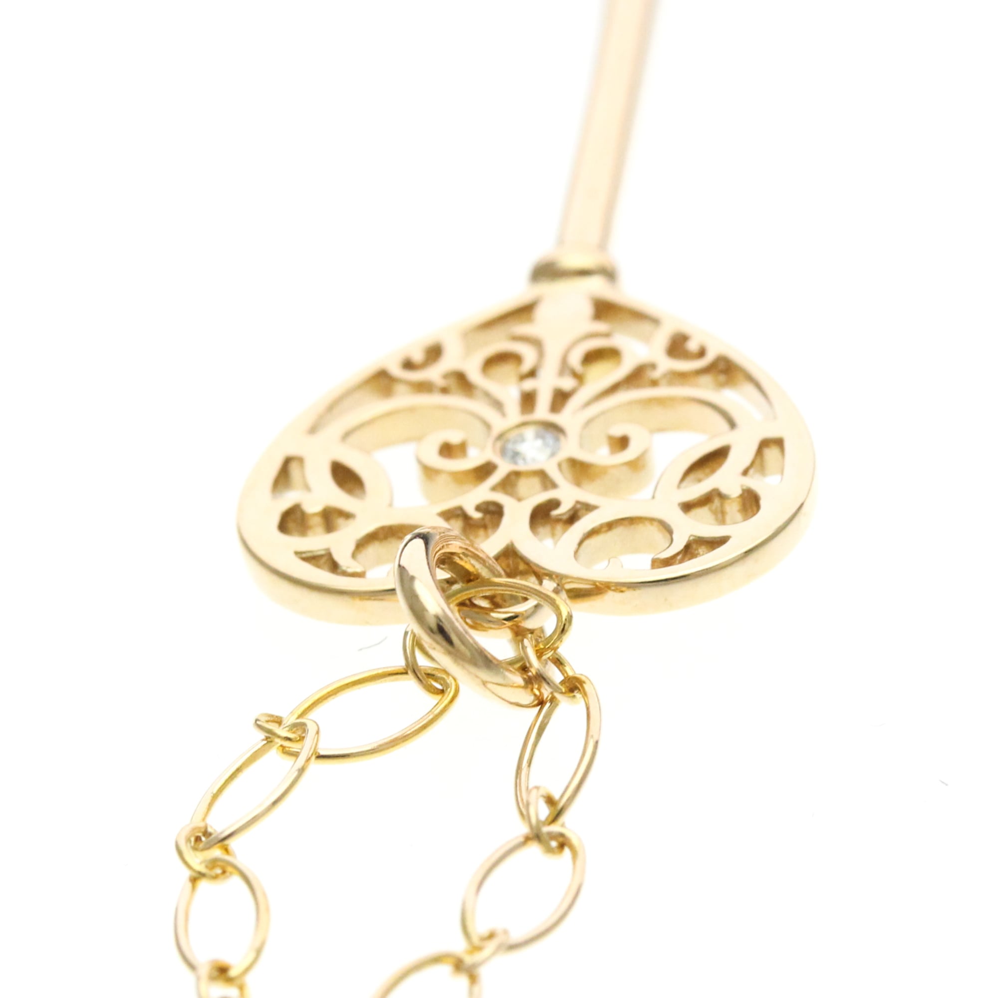 Tiffany & Co. Enchant Heart Key Pendant 18K Rose Gold With Diamond Gold Pink_Gold Necklace Jewelry (Pre-Owned)