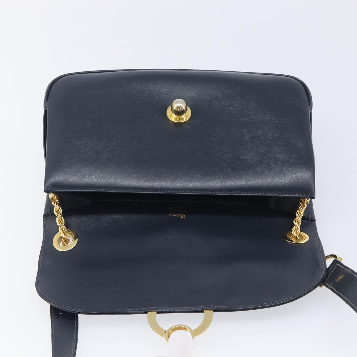Gucci Shoulder Leather Navy Leather Shoulder Bag Bag (Pre-Owned)