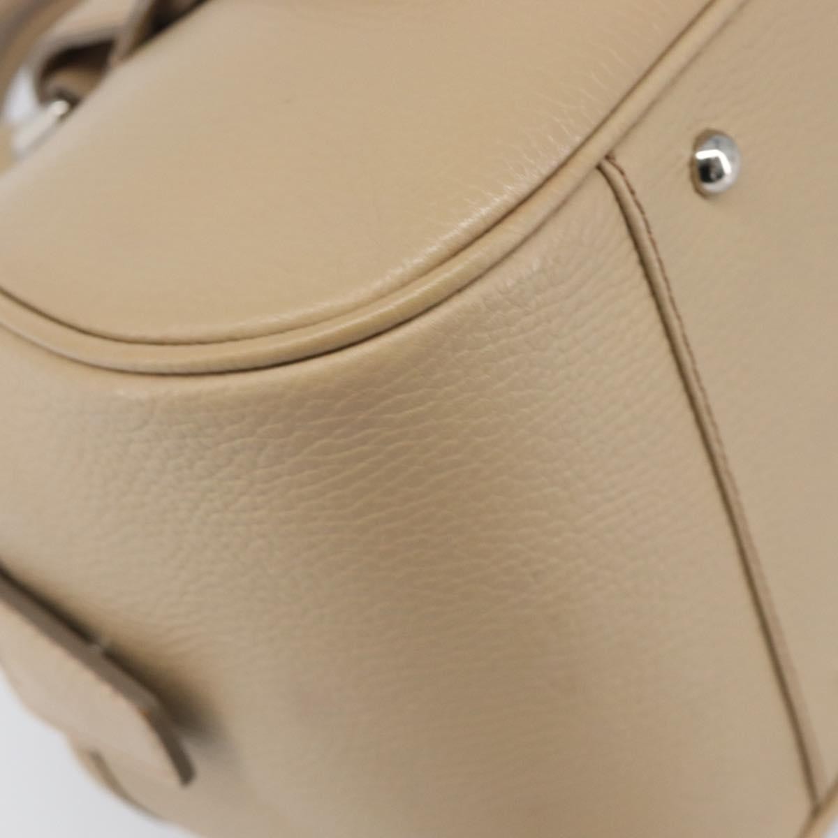 Burberry Belted Boston Leather Beige Leather Handbag (Pre-Owned)