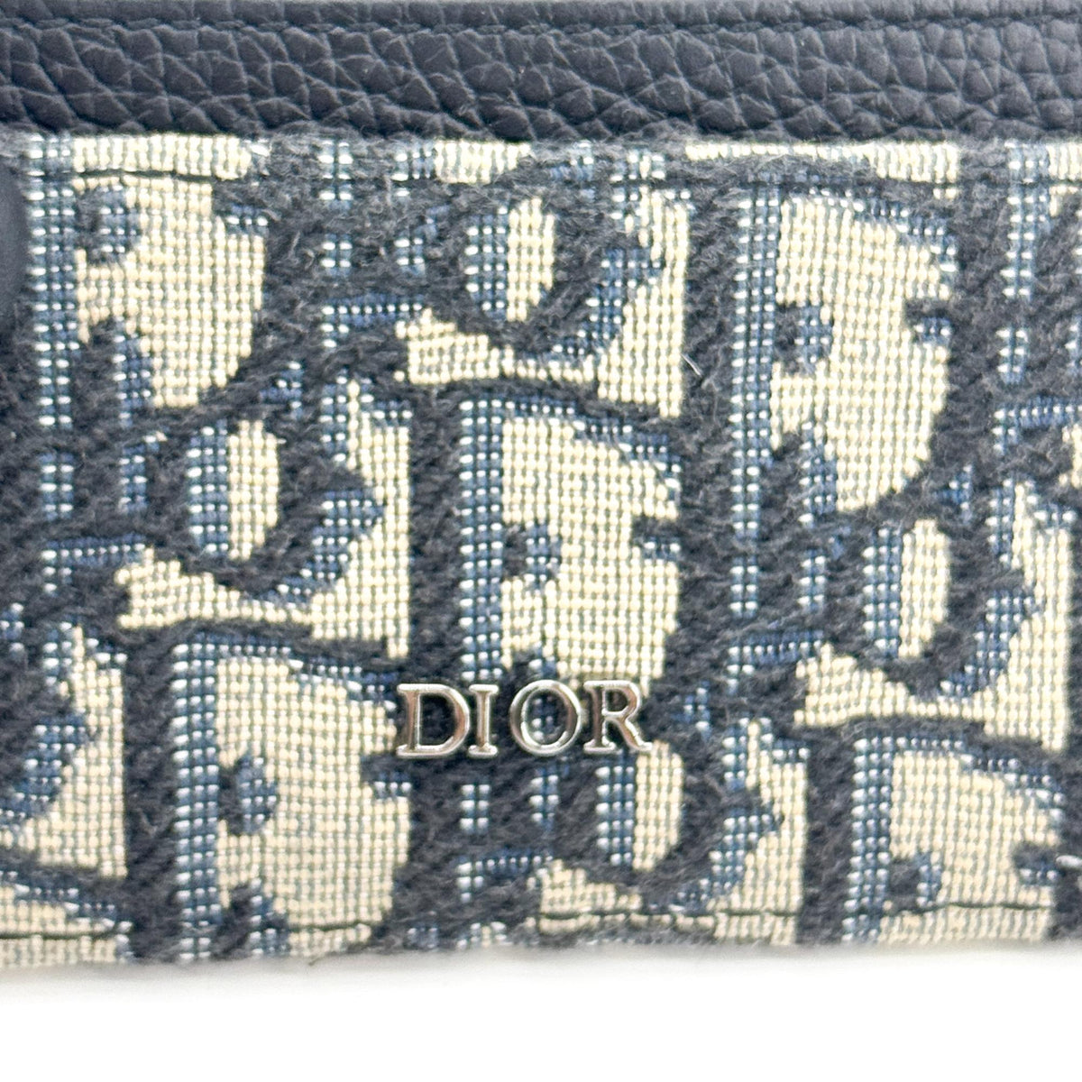 Christian Dior Card Holder Oblique Canvas And Leather Black Canvas Card Holders Accessory (Pre-Owned)