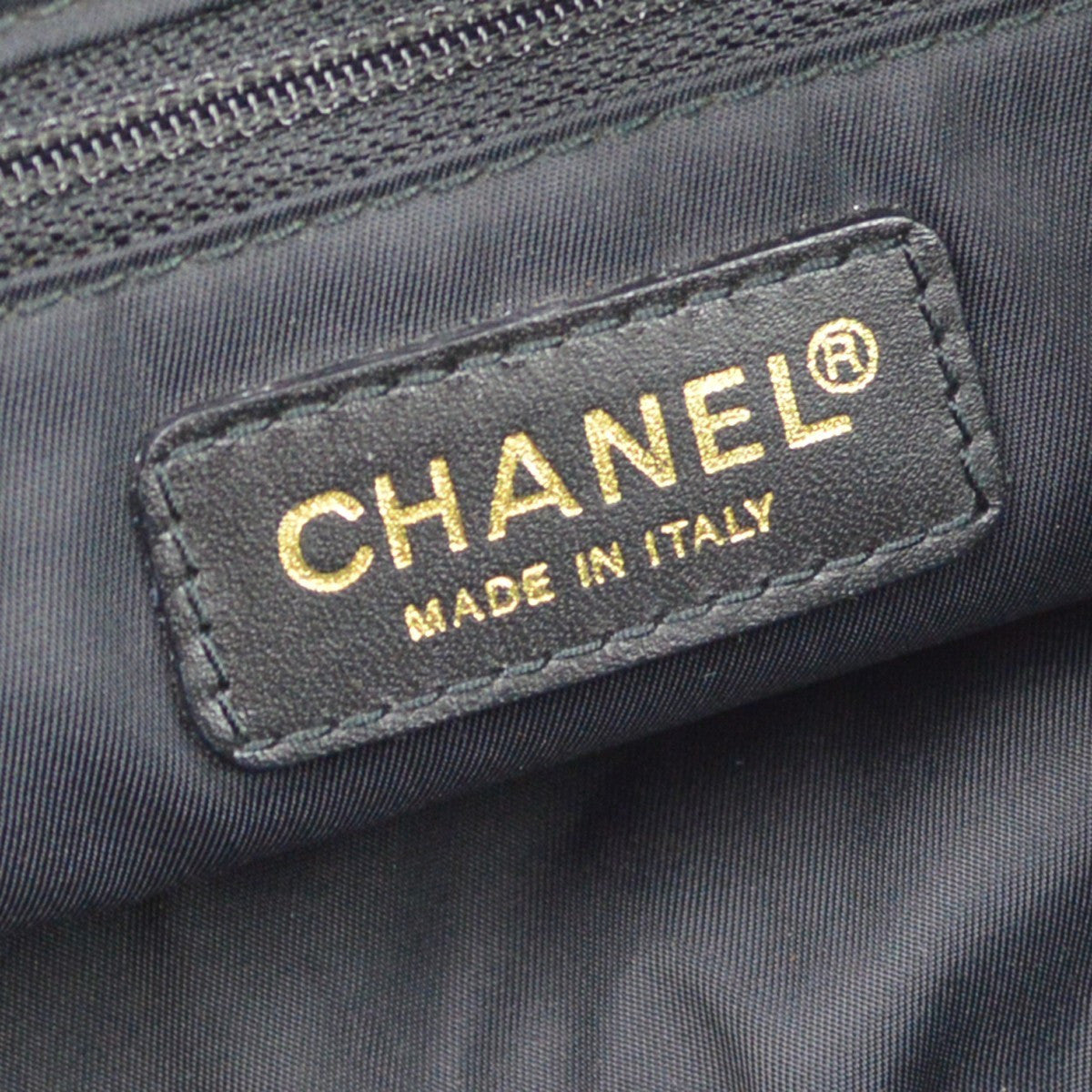 Chanel Travel Line Boston Nylon Black Nylon Travel Bag Bag (Pre-Owned)