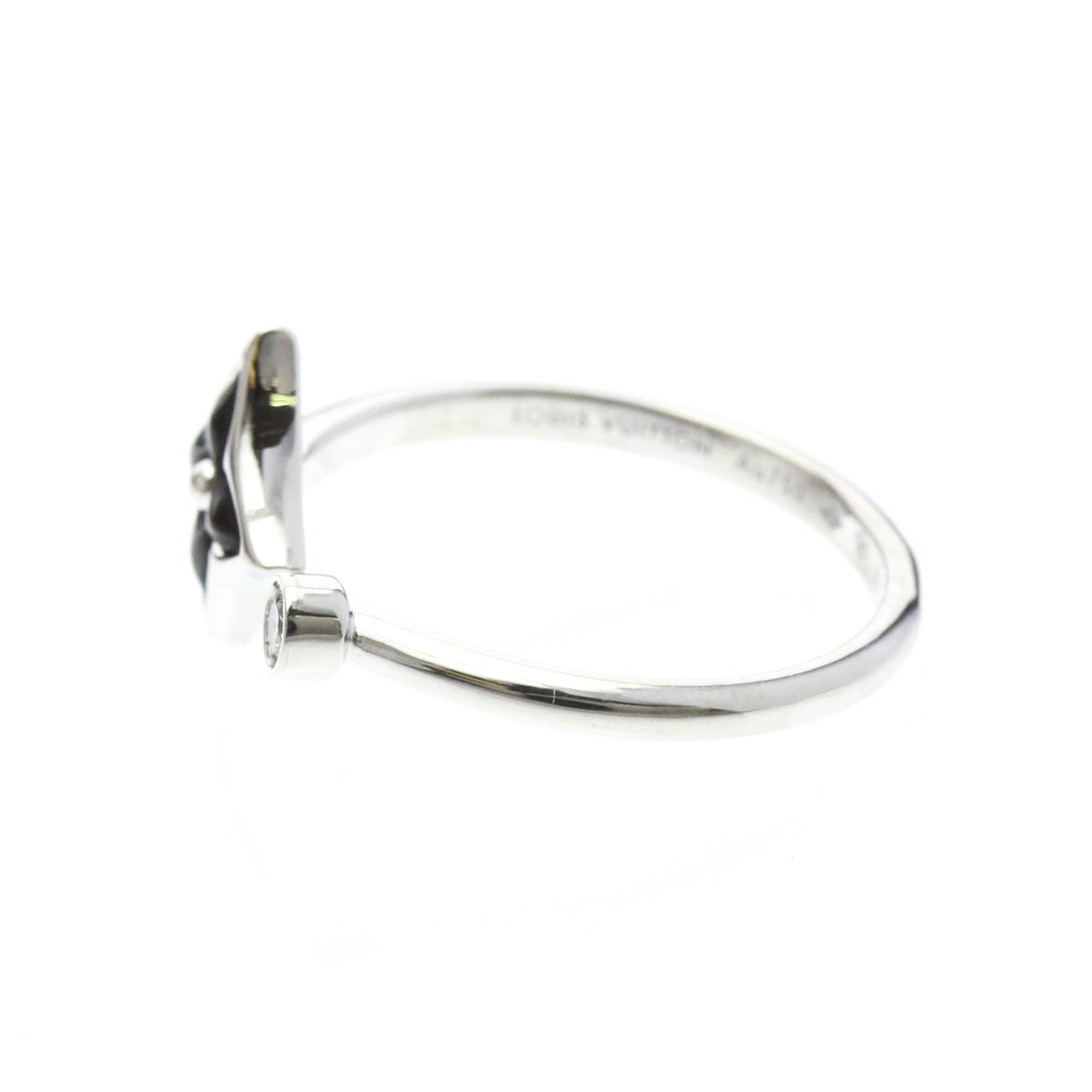 Louis Vuitton Color Blossom Mini Star 18K Yellow Gold With Onyx And Diamond Silver White_Gold Ring Jewelry (Pre-Owned)