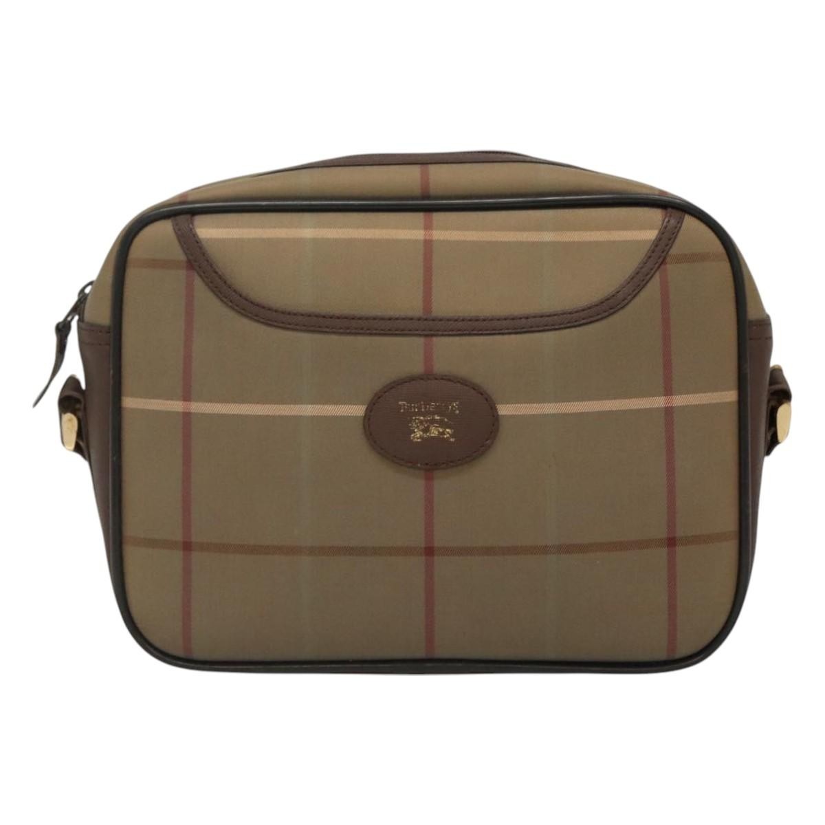 Burberry Nova Check Canvas And Leather Beige Canvas Shoulder Bag Bag (Pre-Owned)