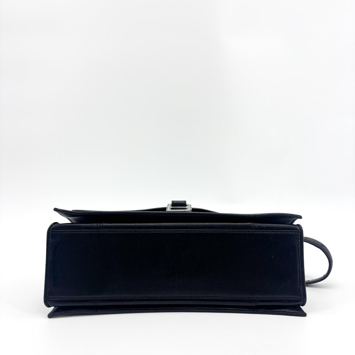 Balenciaga Downtown Soft Hourglass Leather Black Leather Shoulder Bag Bag (Pre-Owned)
