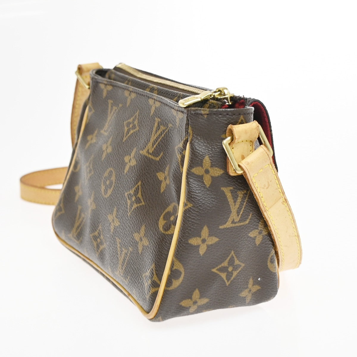 Louis Vuitton Viva Cite Monogram Canvas Brown Leather Handbag (Pre-Owned)