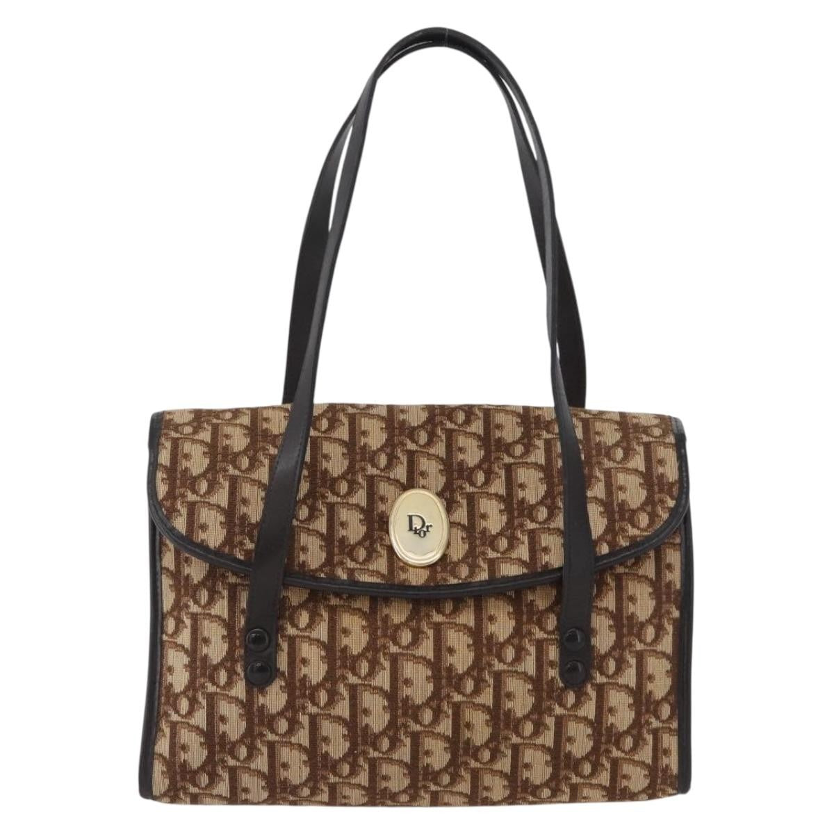 Christian Dior Trotter Canvas Beige Canvas Shoulder Bag Bag (Pre-Owned)