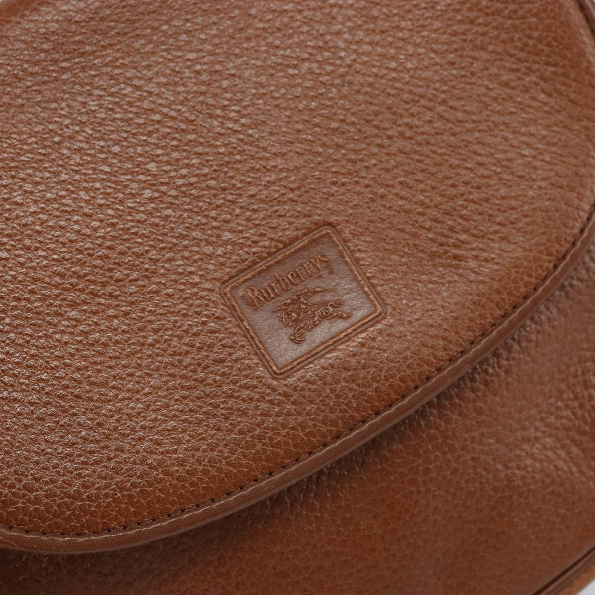 Burberry Vintage Vintage Check Coated Canvas Brown Leather Shoulder Bag Bag (Pre-Owned)