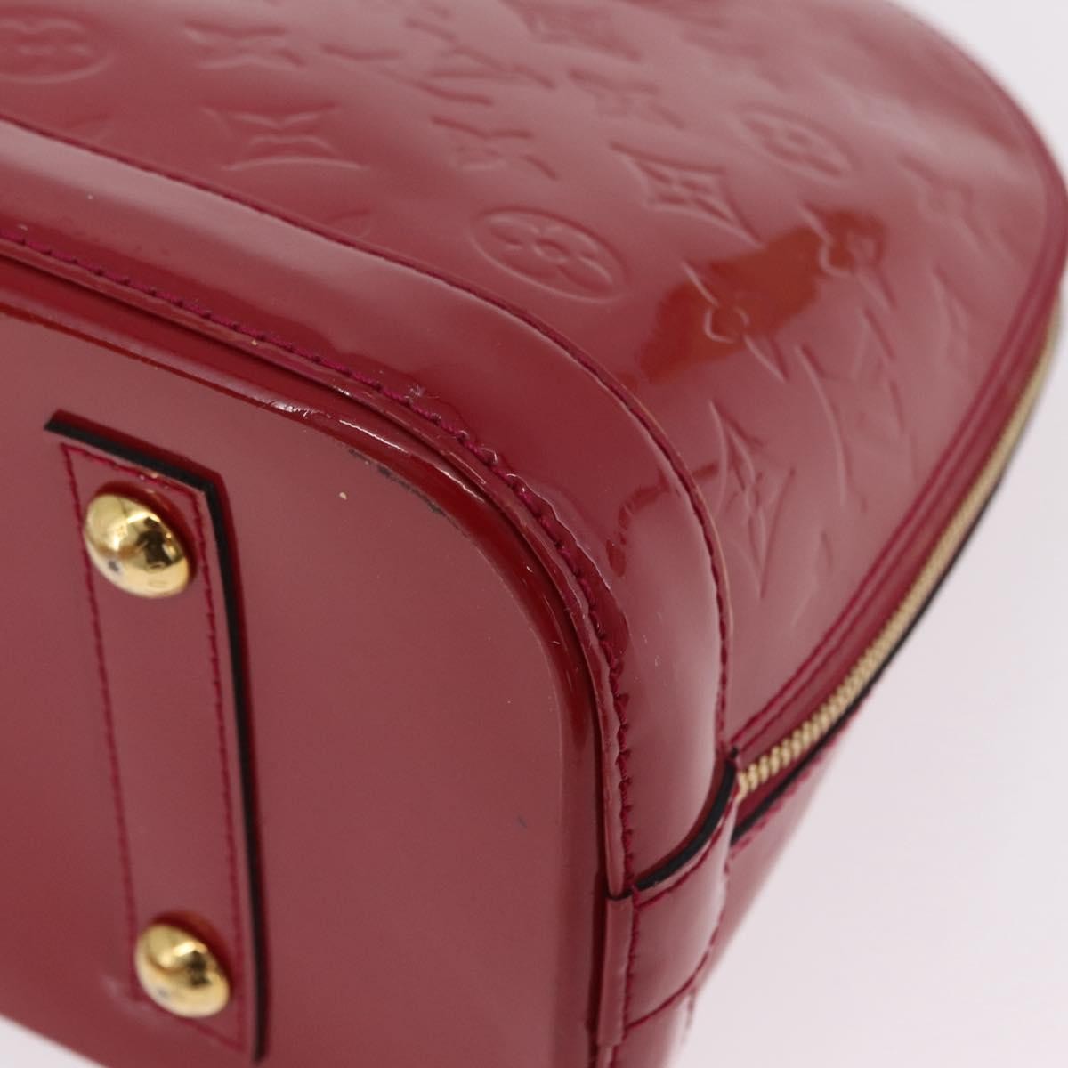 Louis Vuitton Alma Monogram Vernis Pink Patent_Leather Handbag (Pre-Owned)