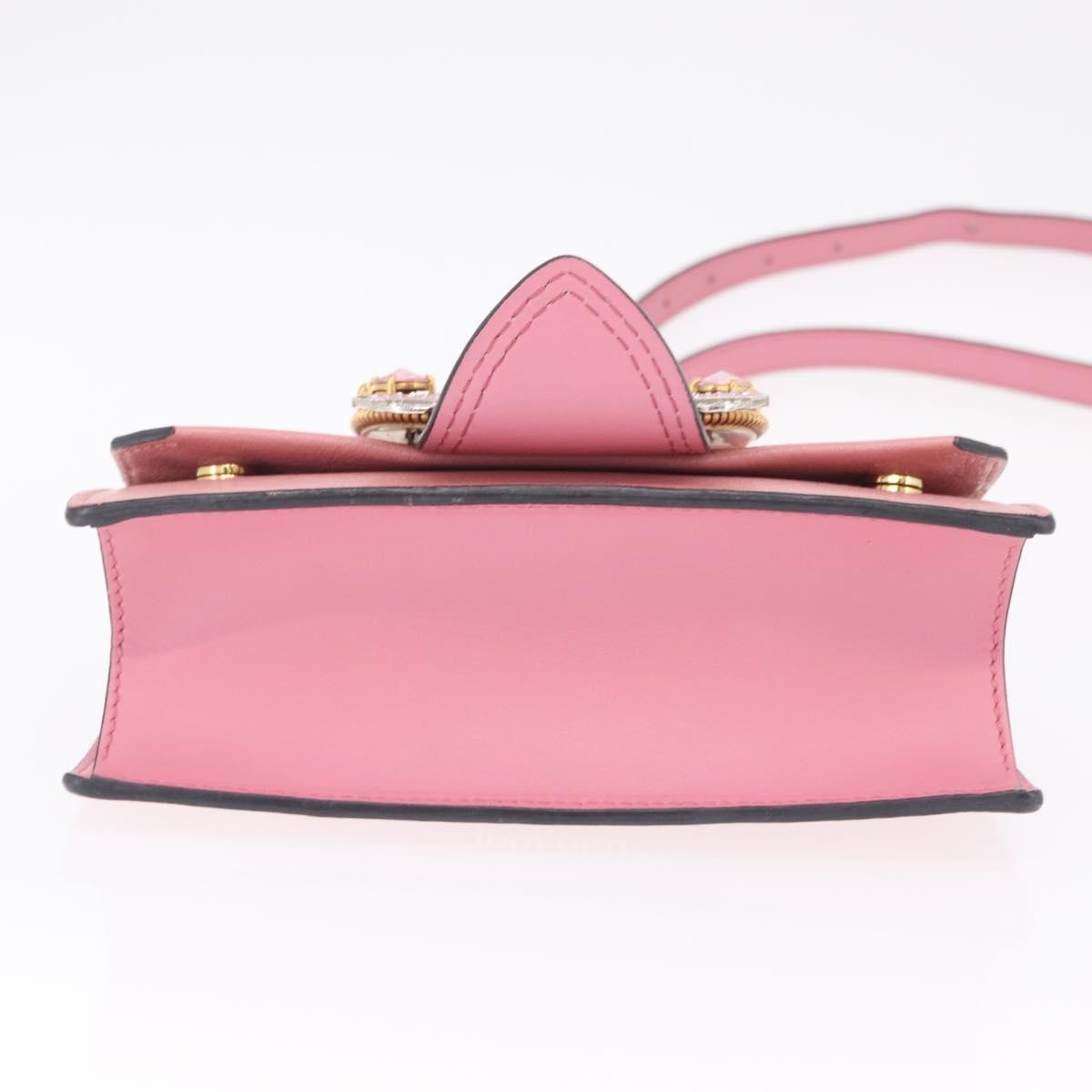 Miu Miu Madras Crystal Flap Leather Pink Leather Crossbody Bag Bag (Pre-Owned)