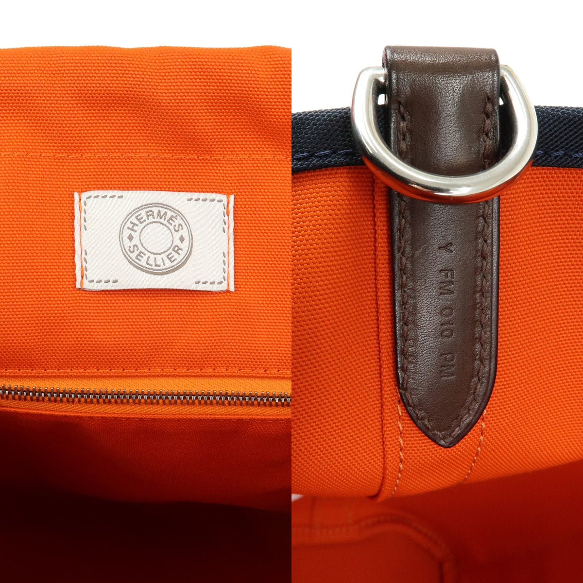 Hermes Sac De Pansage Groom Canvas Navy Canvas Handbag (Pre-Owned)